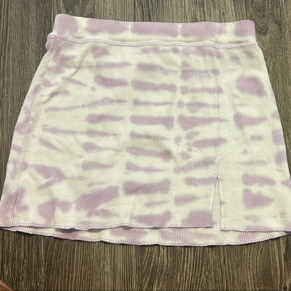 PacSun White and Purple Skater Mini Skirt